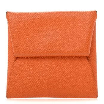 HERMES Epsom Bastia Verso Coin Purse Orange Lime