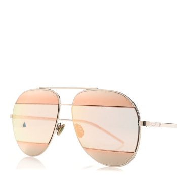 CHRISTIAN DIOR Split 1 Aviator Sunglasses Silver Blue
