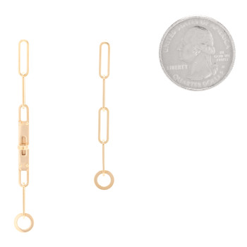 HERMES 18K Yellow Gold TPM Kelly Chaine Earrings