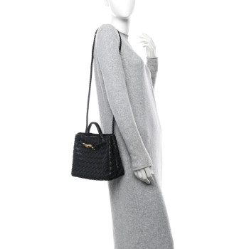 BOTTEGA VENETA Nappa Intrecciato Small Andiamo Shoulder Bag Black