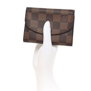 LOUIS VUITTON Damier Ebene Rosalie Coin Purse Rose Ballerine