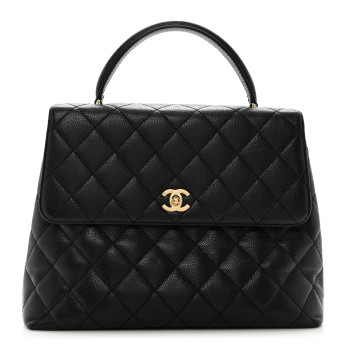 CHANEL Caviar Quilted Jumbo Kelly Flap Black