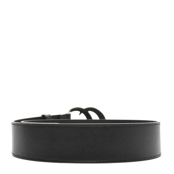 GUCCI Plutone Calfskin Palladium Double G 40mm Belt 70 28 Black