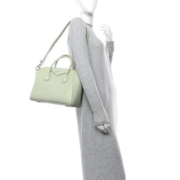 GIVENCHY Shiny Lord Calfskin Small Antigona Aqua Green