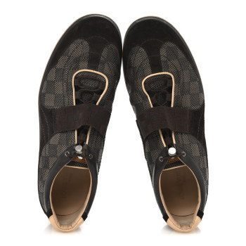 LOUIS VUITTON Suede Damier Mens Geant Chrono Sneaker 10 Brown