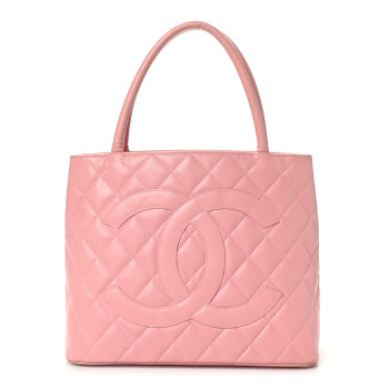 CHANEL Caviar Quilted Medallion Tote Light Pink