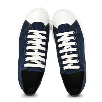 HERMES Denim Womens Cross Sneakers 37 Bleu