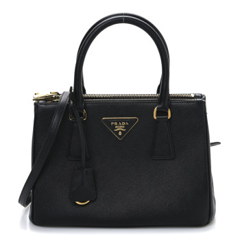 PRADA Saffiano Lux Small Galleria Double Zip Tote Black