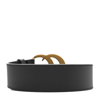 GUCCI Calfskin Double G 40mm Belt 90 36 Black