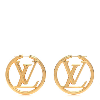 LOUIS VUITTON Metal Louise Hoop Earrings Gold