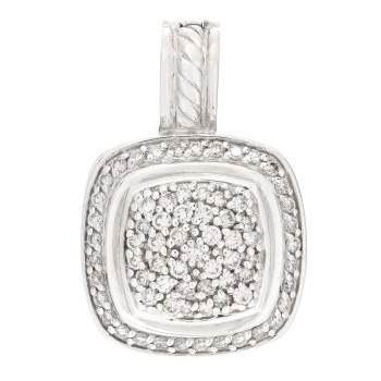 DAVID YURMAN Sterling Silver Pave Diamond 10mm Albion Pendant