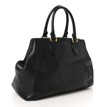 GUCCI Soft Guccissima Signature Top Handle Tote Bag Black