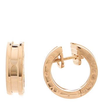 BULGARI 18K Rose Gold Small B.Zero1 Hoop Earrings
