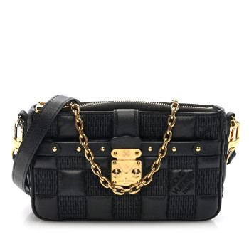 LOUIS VUITTON Damier Quilt Lambskin Troca Pochette Black