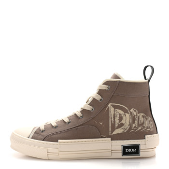 CHRISTIAN DIOR Canvas AsteroDior Mens B23 High Top Sneakers 45 Beige