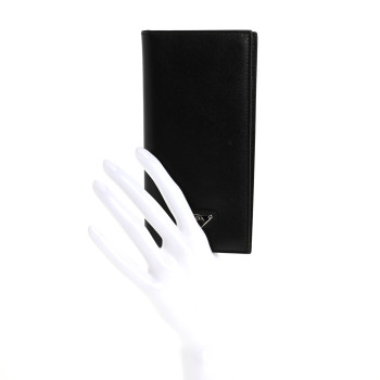 PRADA Saffiano Checkbook Cover Black