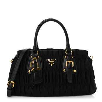 PRADA Tessuto Nylon Gaufre Shopping Satchel Black
