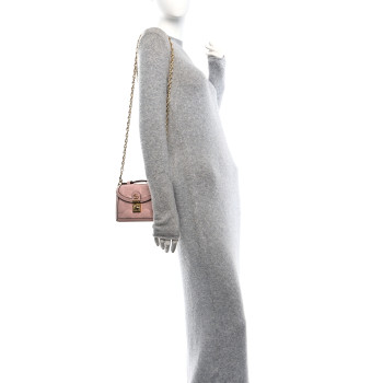 GUCCI Calfskin GG Matelasse Mini Top Handle Shoulder Bag Perfect Pink Natural