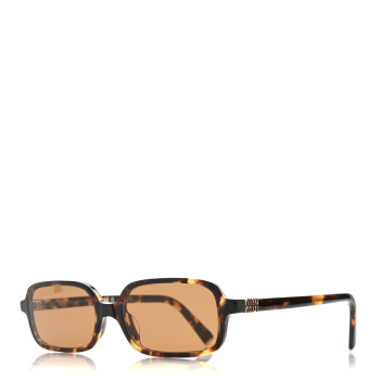 MIU MIU Acetate Rectangle Regard Sunglasses SMU11Z Camel Beige