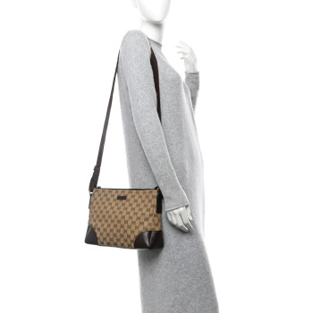 GUCCI Monogram Joy Messenger Bag Dark Brown
