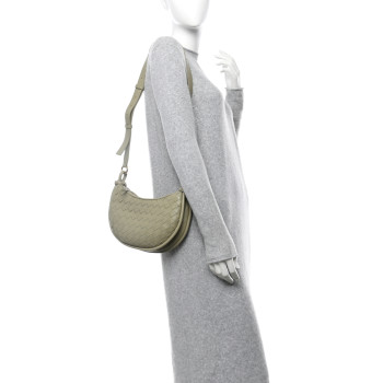 BOTTEGA VENETA Nappa Intrecciato Small Gemelli Multipocket Bag Travertine Muse