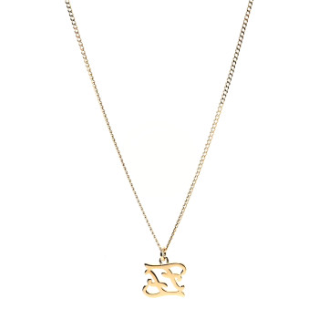 FENDI Metal Karligraphy Necklace Gold