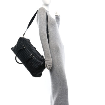BOTTEGA VENETA Calfskin Intrecciato Hydrology Gym Bag Black