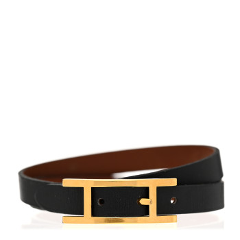 HERMES Chamonix Behapi Double Tour Bracelet S Black Fauve