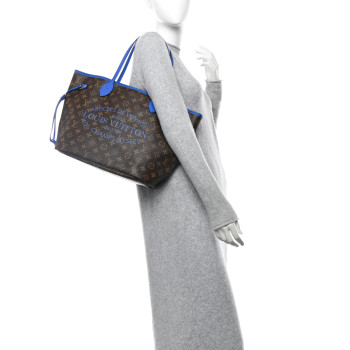 LOUIS VUITTON Monogram Articles de Voyage Ikat Neverfull MM Grand Blue