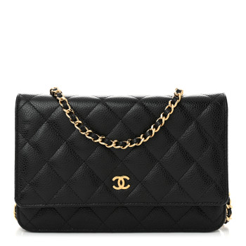 CHANEL Caviar Quilted Wallet On Chain WOC Black