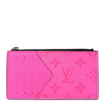 LOUIS VUITTON Taigarama Coin Card Holder Fuchsia