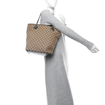 GUCCI Monogram Large Eclipse Tote  Brown