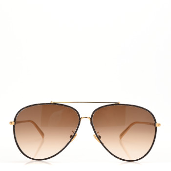 LOUIS VUITTON Metal Monogram LV First Pilot Sunglasses Z1712U Gold Brown