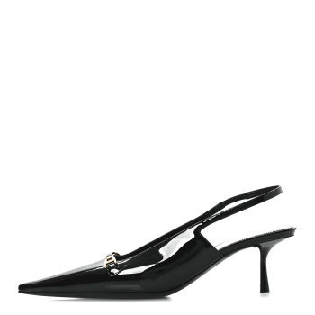 SAINT LAURENT Patent Carine 55 Slingback Pumps 37 Black