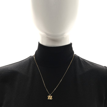FENDI Metal Karligraphy Necklace Gold
