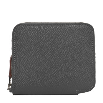 HERMES Epsom Barenia Silk'In Compact Wallet Ardoise Brume