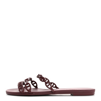 HERMES TPU Rivage Sandals 40 Bordeaux