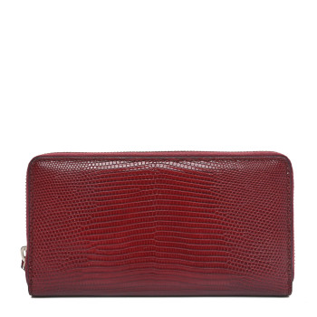 GUCCI Lizard Millenium Zip Around Wallet Bordeaux