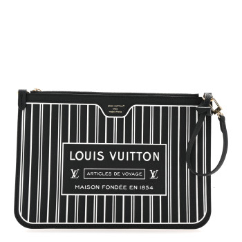 LOUIS VUITTON Calfskin Neverfull Inside Out MM Pochette Black