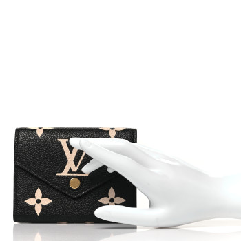 LOUIS VUITTON Empreinte Monogram Giant Victorine Wallet Black Beige