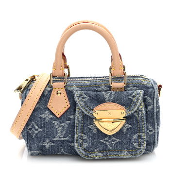 LOUIS VUITTON Monogram Denim Nano Speedy Blue