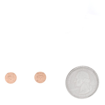 HERMES 18K Rose Gold TPM Ex-Libris Stud Earrings