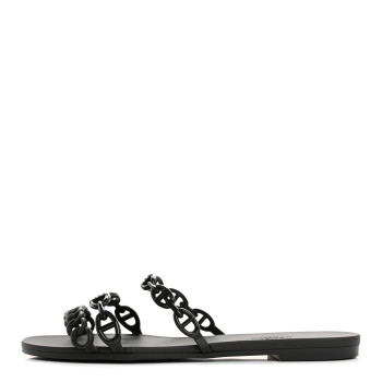 HERMES TPU Rivage Sandals 38 Black