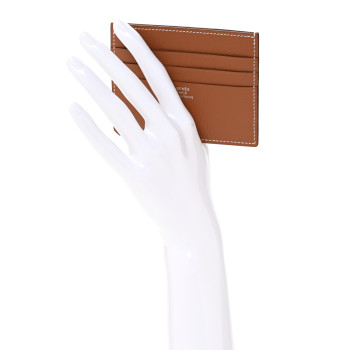 HERMES Evercolor H Sellier Card Holder Gold