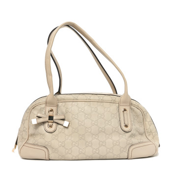 GUCCI Guccissima Small Princy Satchel Off White