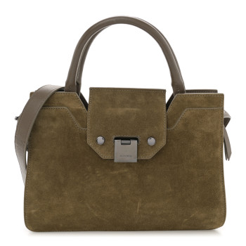 JIMMY CHOO Suede Rebel Tote Brown