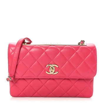 CHANEL Lambskin Quilted Medium Trendy CC Flap Dark Pink