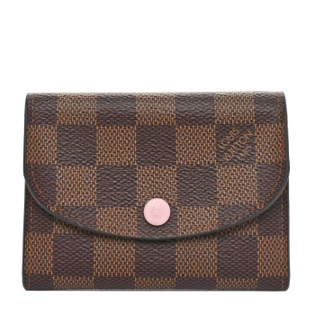 LOUIS VUITTON Damier Ebene Rosalie Coin Purse Rose Ballerine