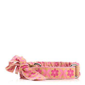 FENDI Calfskin Ribbon Lace Up Floral Strap You Pink