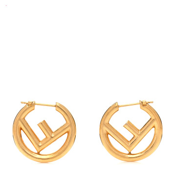 FENDI Metal FF Hoop Earrings Gold